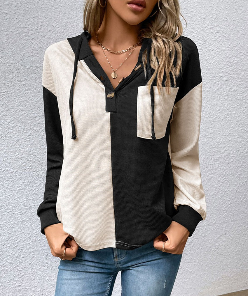 Kvinders casual hoodie bluse med kontrastfarver Stilla