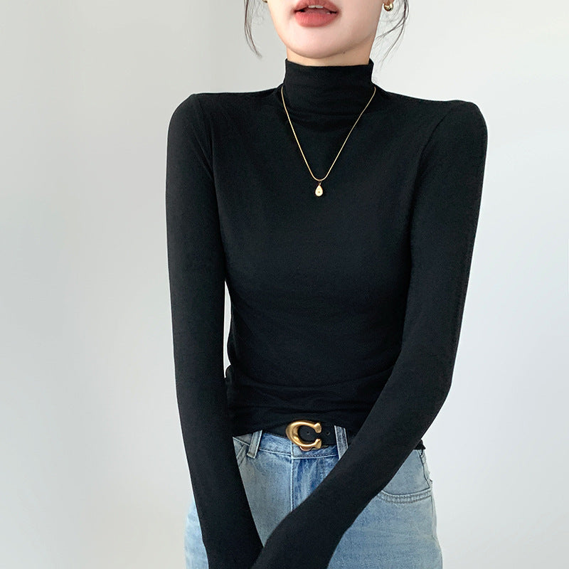Dame Langærmet Turtleneck-shirt med fin pasform og elastisk materiale Stilla