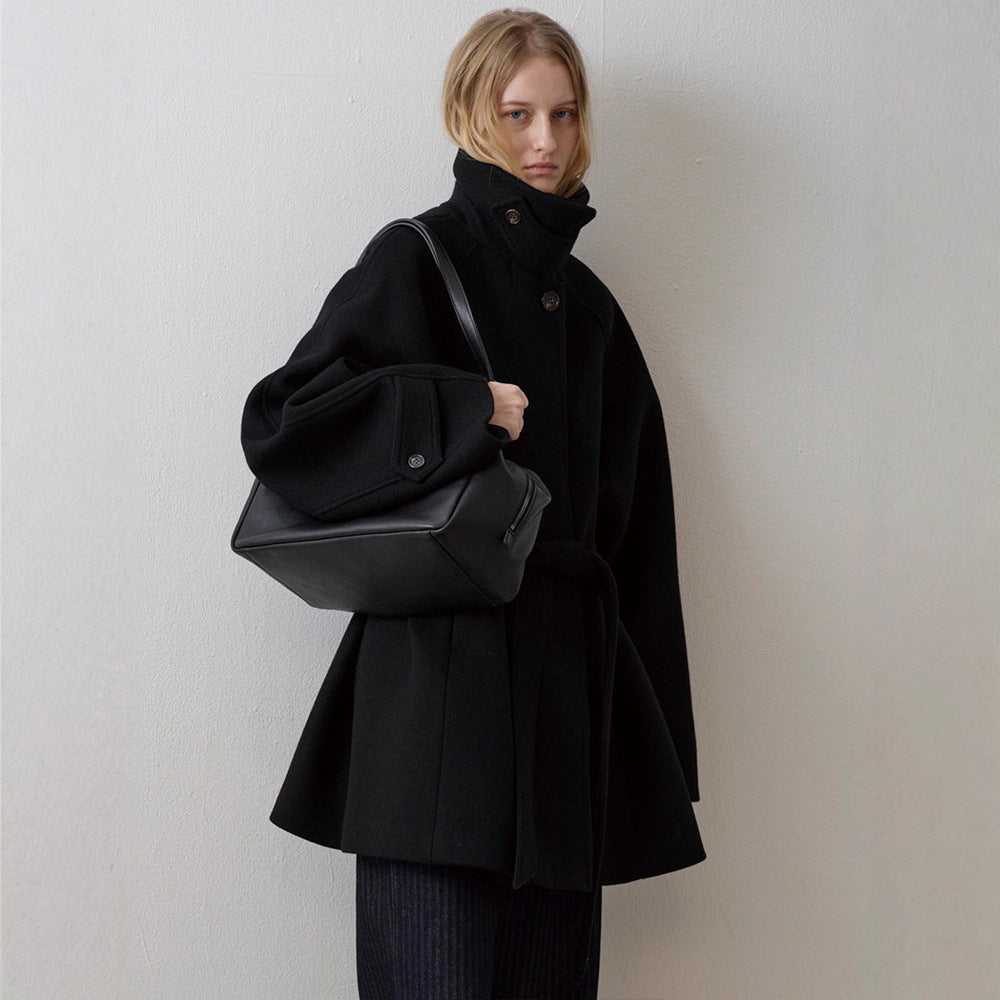 Dame quilted uldfrakke med elegant krave Stilla