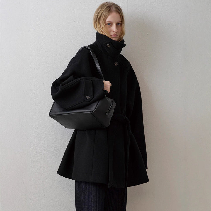 Dame quilted uldfrakke med elegant krave Stilla