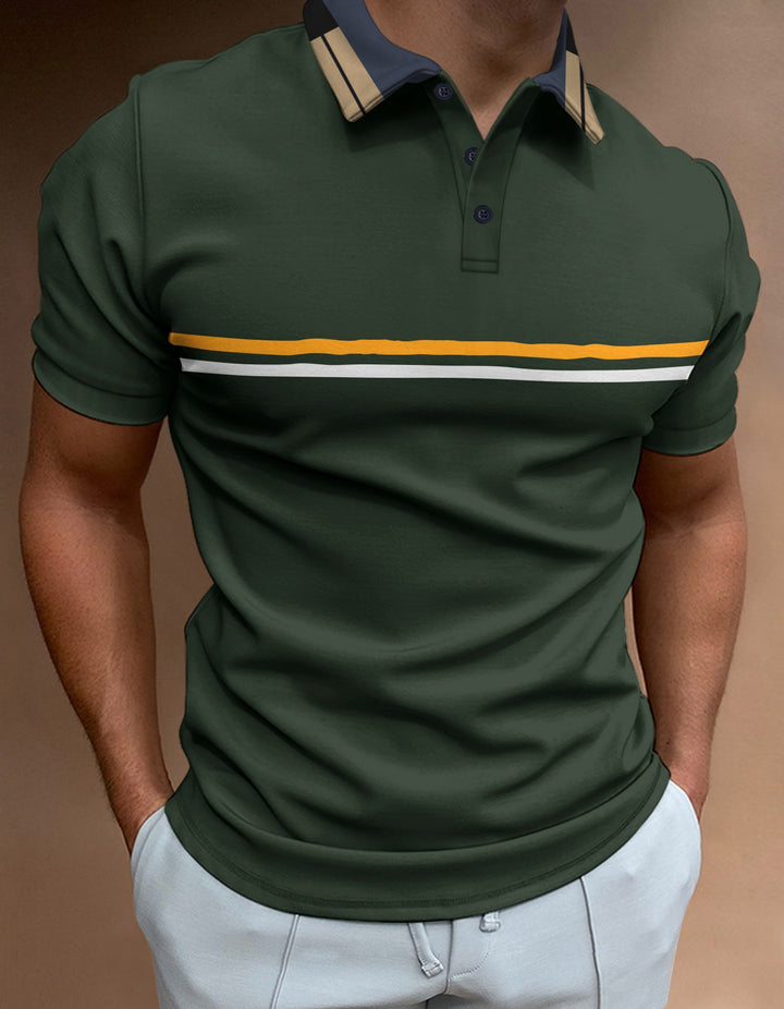 Herrer Poloshirt med moderne krave og sportslig accentlinje Stilla