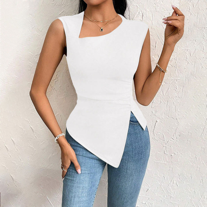 Damen Schnittiges Oberteil mit asymmetrischem Saum und figurbetontem Design Skovae