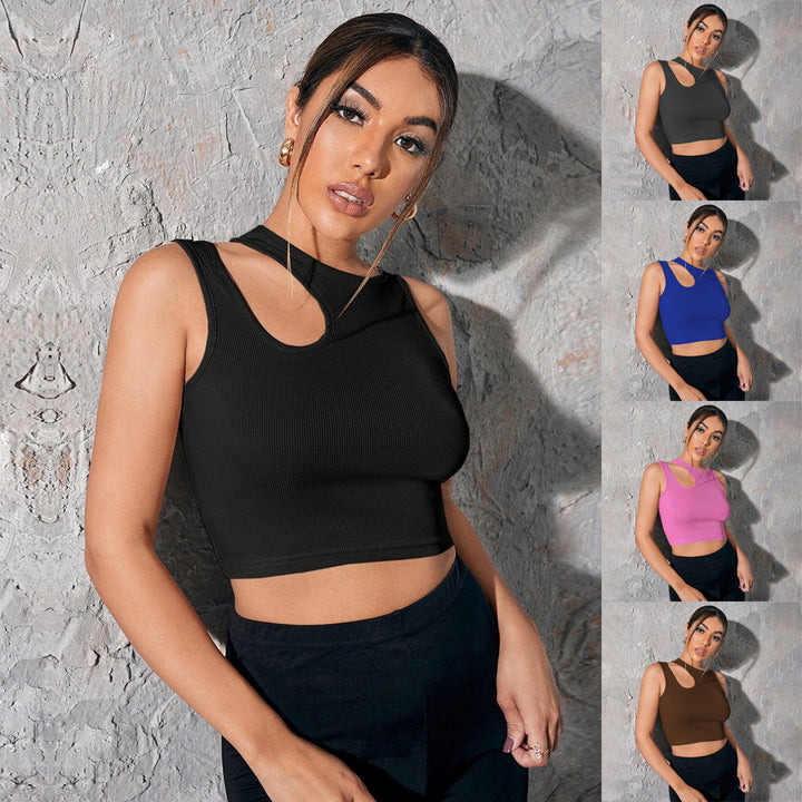 Kvinders Crop Top med asymmetrisk snit og elegant stropdesign Stilla