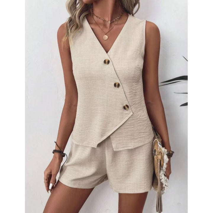 Dame Smart Casual Wrap Top og Shorts Sæt Stilla