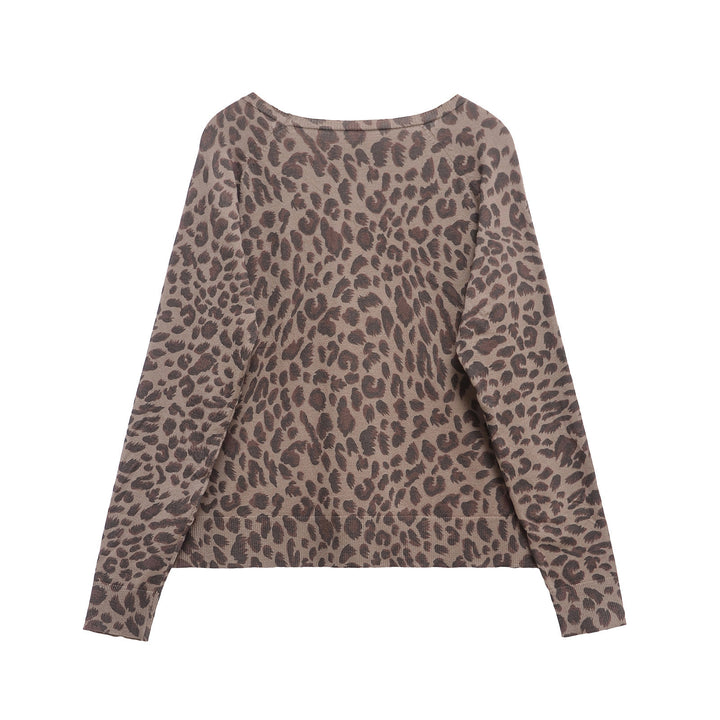 Femme Behagelig Leopard Print Pullover Stilla