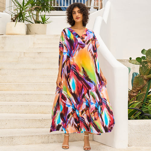 Dame Kaftan med kunstnerisk farvegradient og bred pasform Stilla