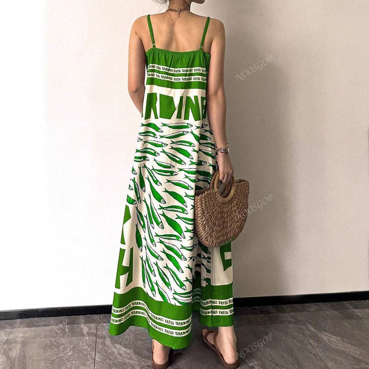 Dame Casual Grafik Maxi Kjole Stilla