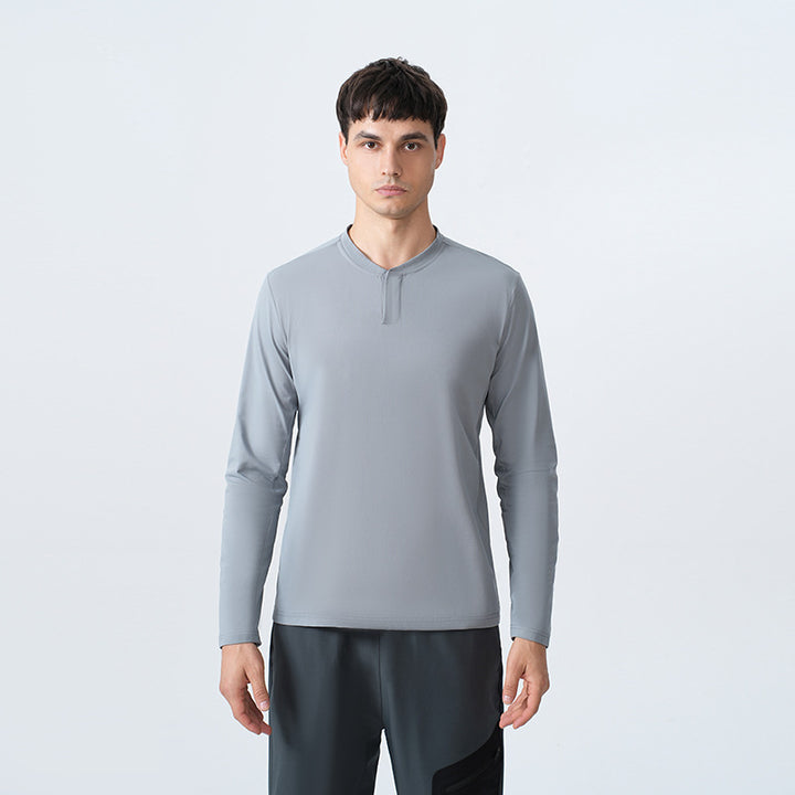 Herren Langarmshirt med komfortabel krave og innovativ materialeteknologi Stilla