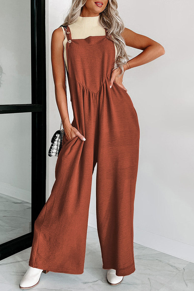 Damer over størrelse jumpsuit med bredt ben og elegante detaljer Stilla