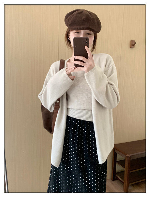 Kvinders afslappede strikket cardigan med åbne ærmer og behagelig pasform Stilla