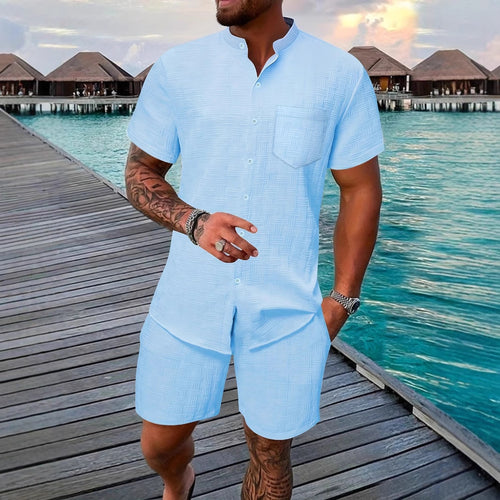 Herrer Casual Kortærmet Relaxed Fit Sæt Stilla