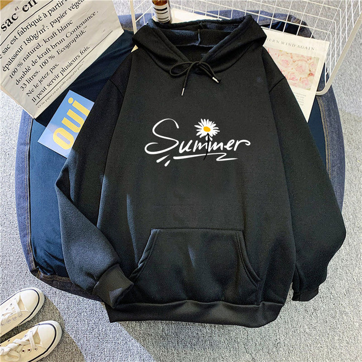 Dame hætte sweatshirt med cool sommermotif Skovae