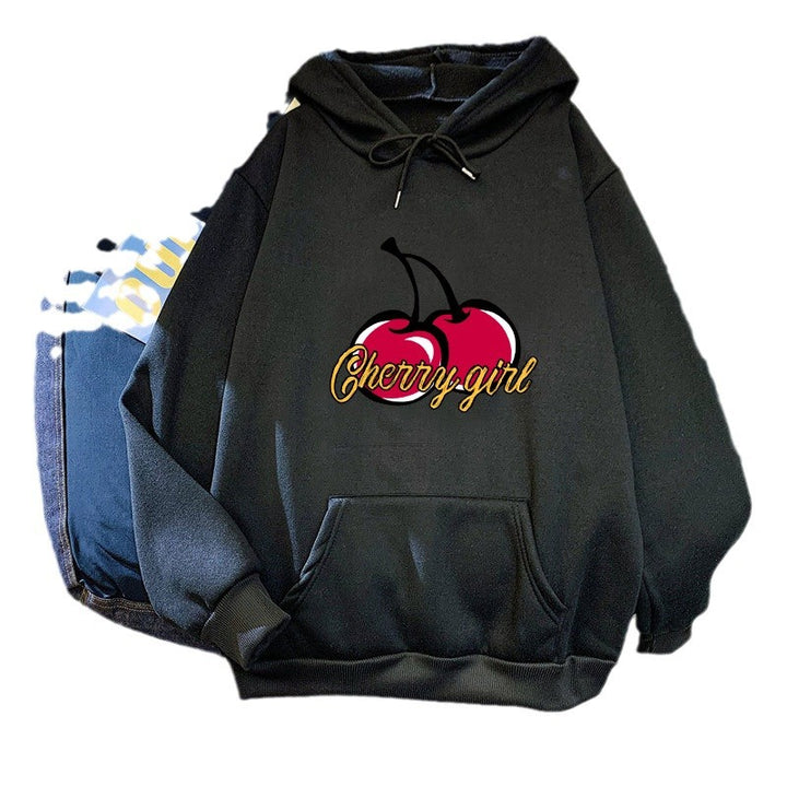 Kvinderne hoodie med munter kirsebærmotiv Skovae