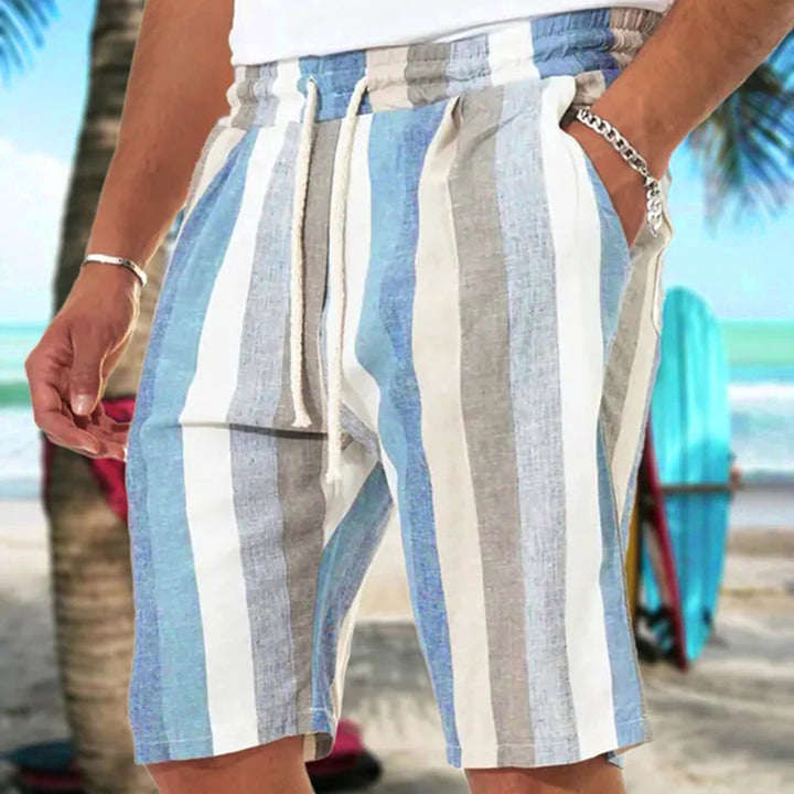 Herrer fritidsshorts med moderne striber og elastisk talje Stilla