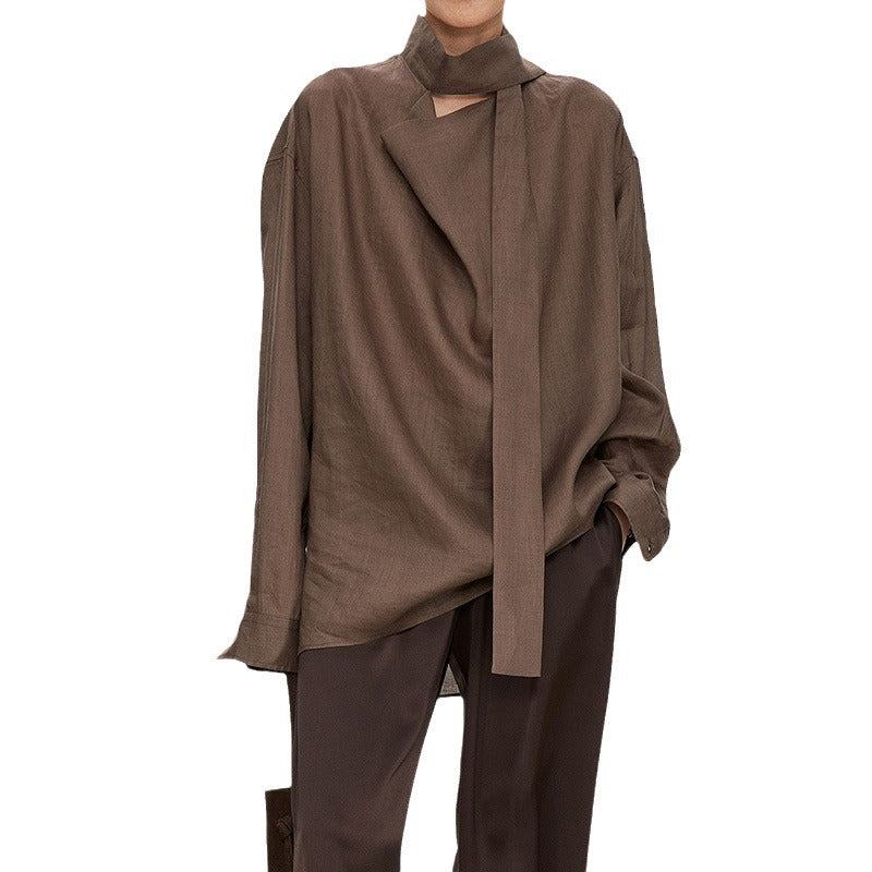 Dame elegant off-shoulder bluse med raffineret krave Stilla