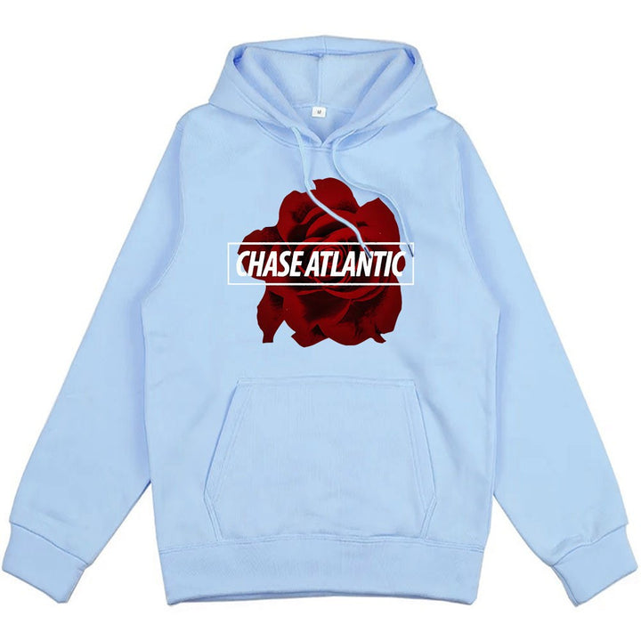 Dame hoodie med romantisk rose design Skovae