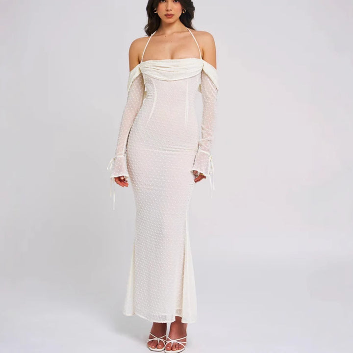 Dame Elegant og romantisk aftenkjole med off-shoulder-design Stilla