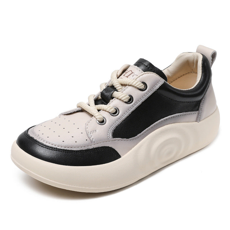 Dame Fritids Læder Sneakers med polstret sål Stilla