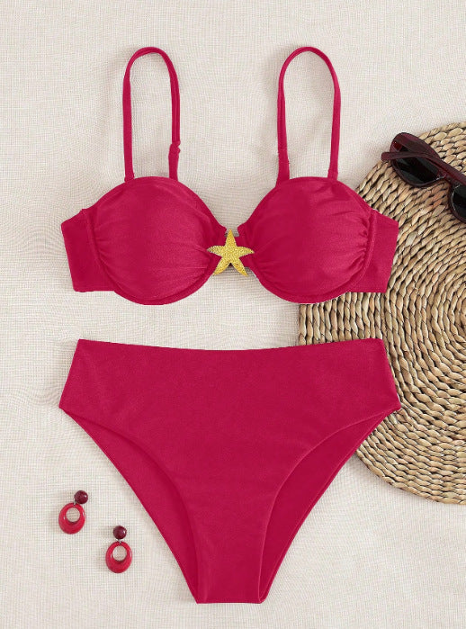 Dame Balconette-Bikini med dekorative stjerner Skovae
