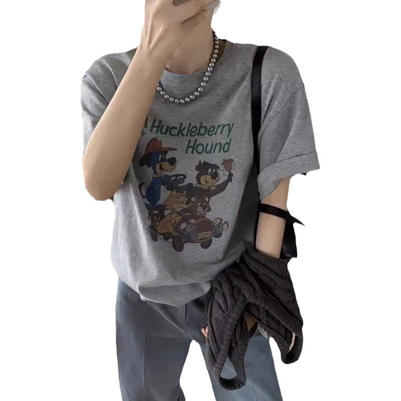 Dame T-Shirt med nostalgisk cartoon-tryk og afslappet pasform Stilla