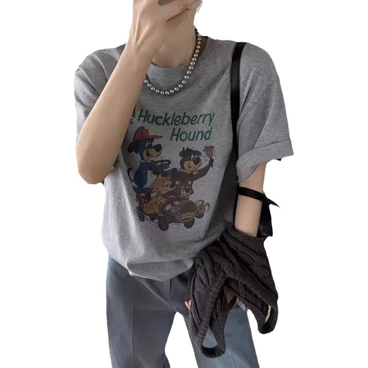 Dame T-Shirt med nostalgisk cartoon-tryk og afslappet pasform Stilla