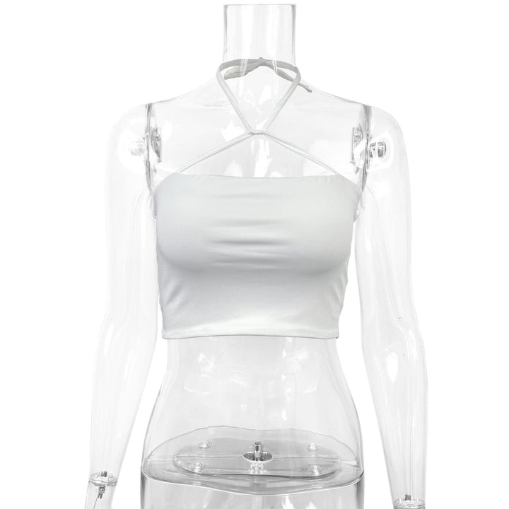 Dame Crop-top med krydsede stropper og tætsiddende snit Skovae