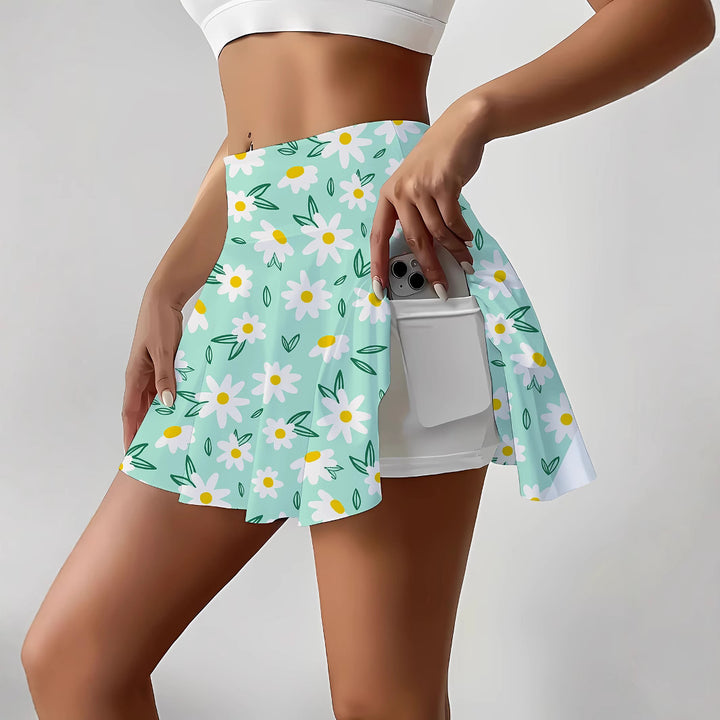 Femme Flydende Floral Skater Nederdel Stilla