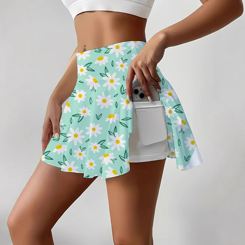 Femme Flydende Floral Skater Nederdel Stilla