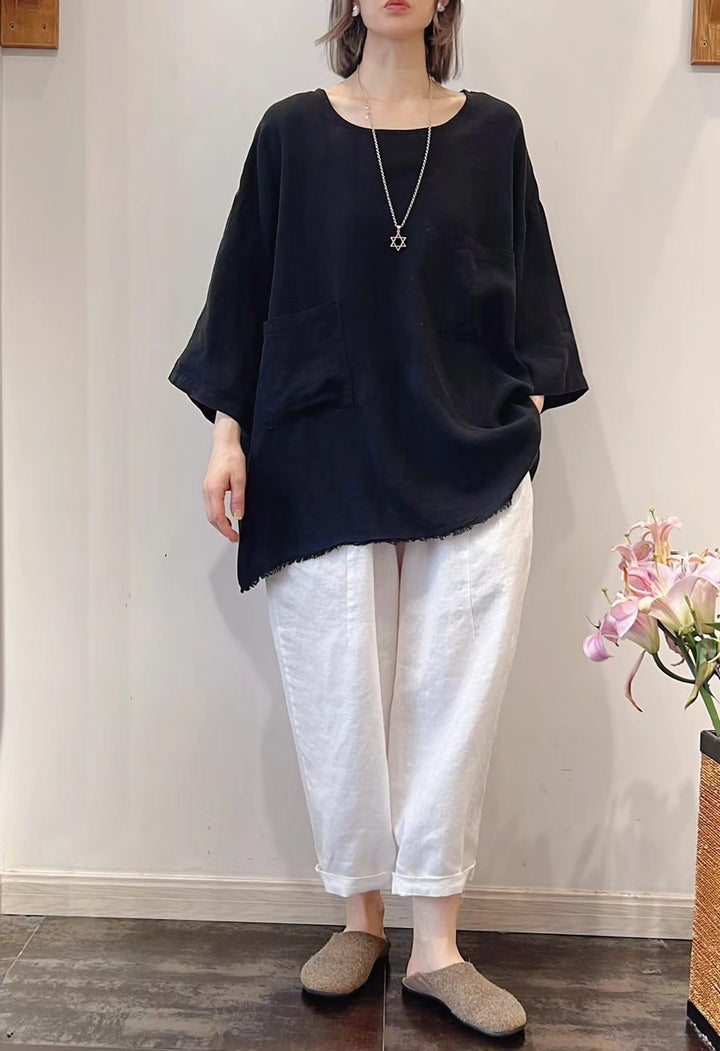 Dame Oversized Lommer Tunika Top Stilla