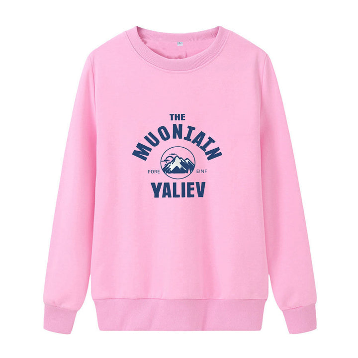 Kvinders hyggelige sweatshirt med front bjergmotiv Skovae