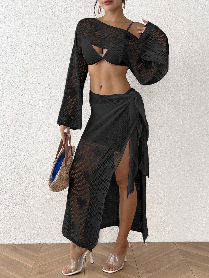 Femme Åben Strik Strandcover-Up Stilla