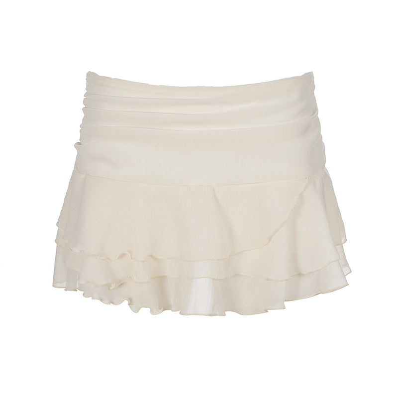 Dame Volantnederdel med charmerende ruffles detaljer Skovae