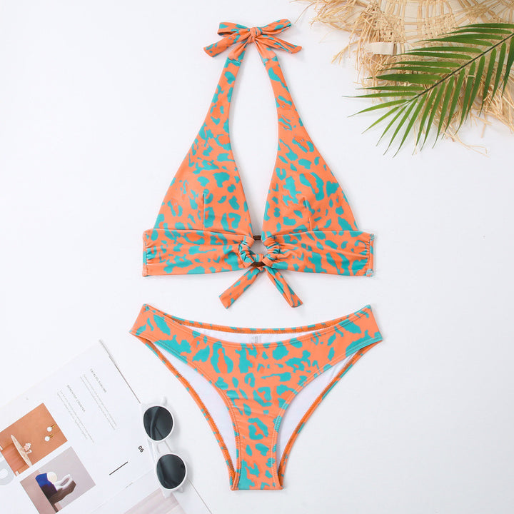 Dame triangel-bikini med legende knude-design og elegant strand nederdel Skovae