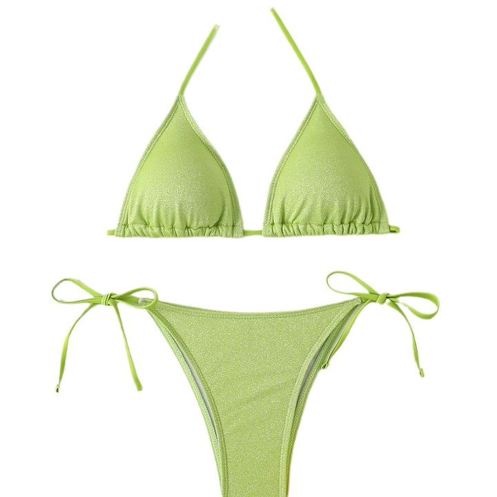 Dame Triangel-Bikini-sæt med justerbare bånd og høj benudskæring Stilla