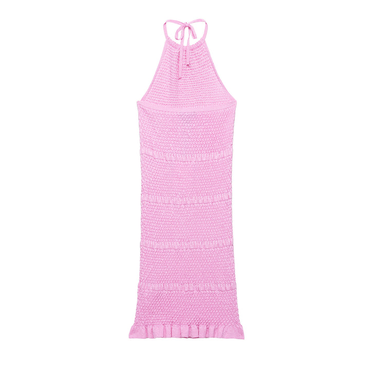 Femme Halter Neck Hækle Cover-Up Kjole Stilla