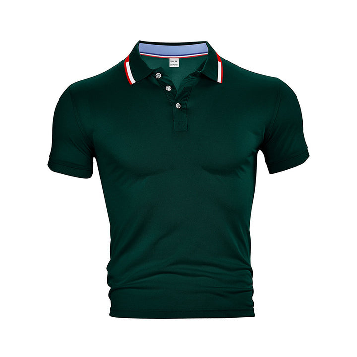 Herrer poloshirt med fugttransporterende teknologi og kontrasterende kraveaccentuer Stilla