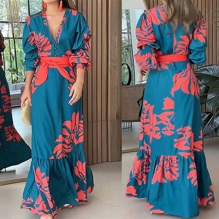 Damer maxi kjole med elegante blomster mønstre Stilla