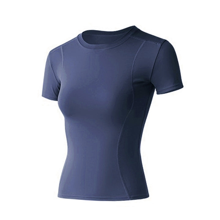 Dame fitness-T-shirt med tætsiddende snit lavet af åndbart materiale og elastiske egenskaber Stilla