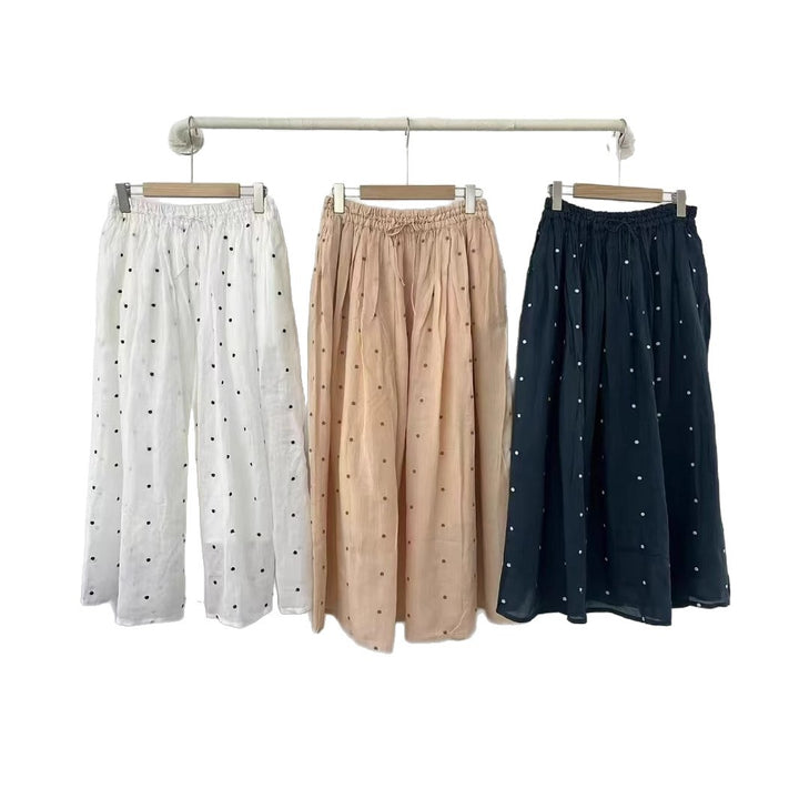 Femme Polka Dot Maxi Skirt med elastisk talje Stilla