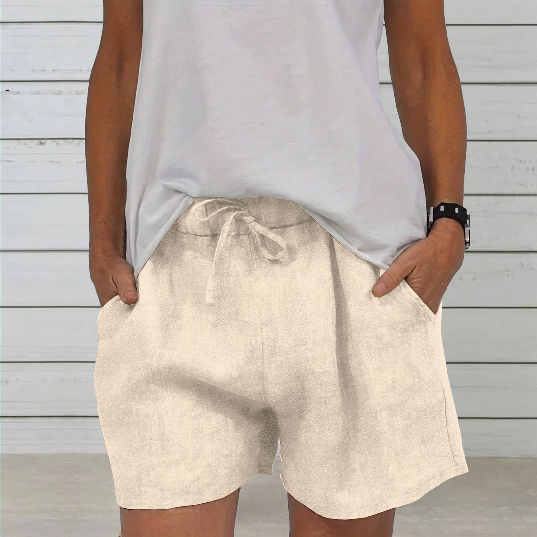 Dame Fritids Linned Shorts Stilla