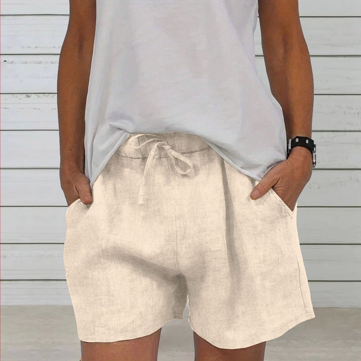 Dame Fritids Linned Shorts Stilla