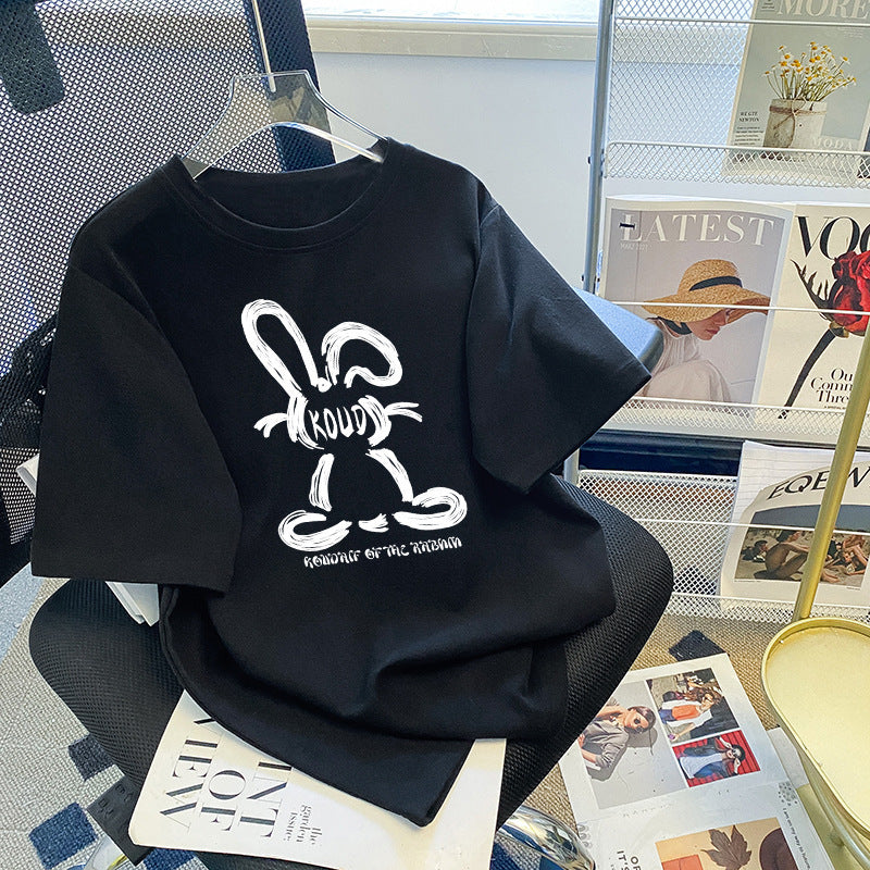 Dame T-shirt med legesyg kanin-design Stilla