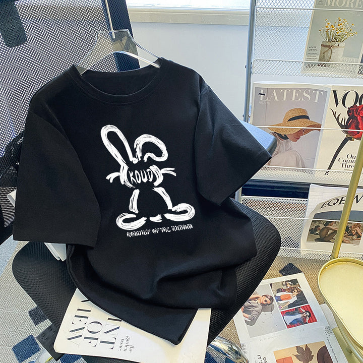 Dame T-shirt med legesyg kanin-design Stilla