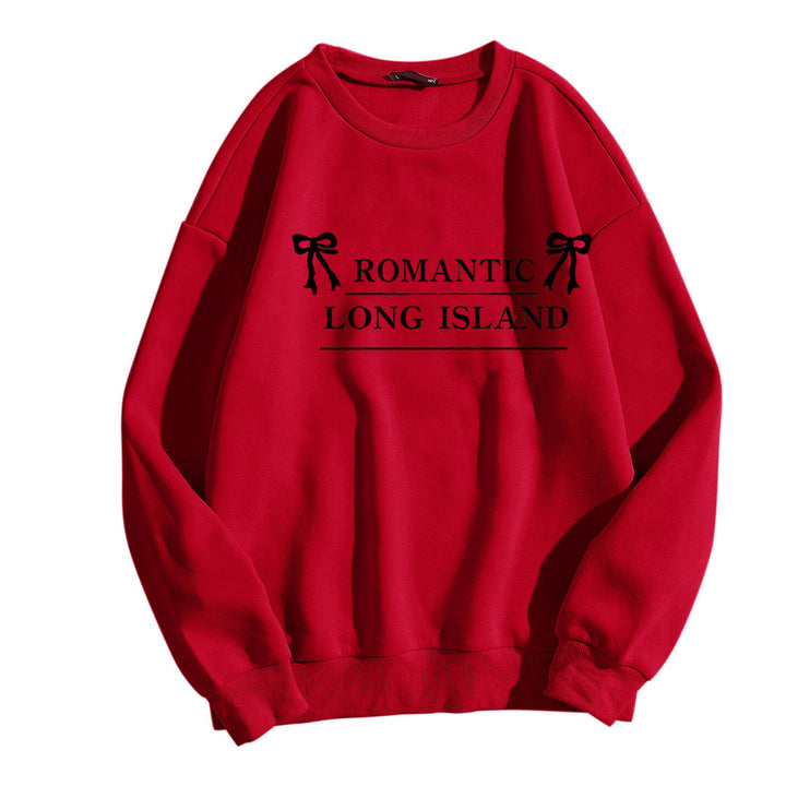 Kvinder casual sweatshirt med romantisk lettering Skovae