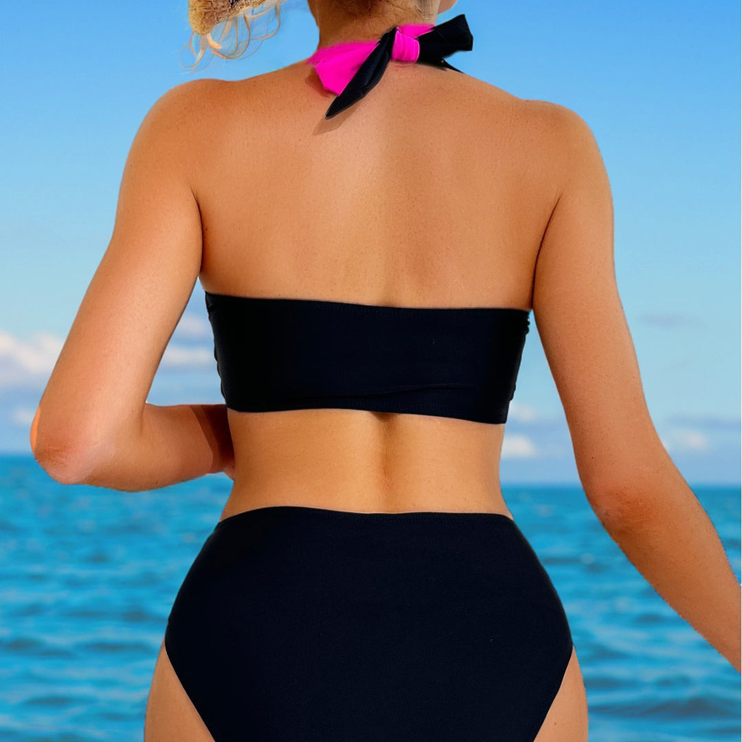 Dame Bikini-sæt med innovativt indpakningsdesign og høj benudskæring Stilla