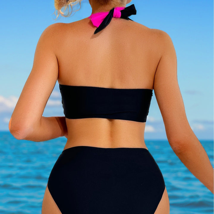 Dame Bikini-sæt med innovativt indpakningsdesign og høj benudskæring Stilla