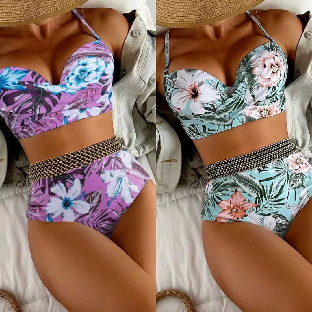 Dame bikini sæt med elegant push-up top og høj talje Stilla