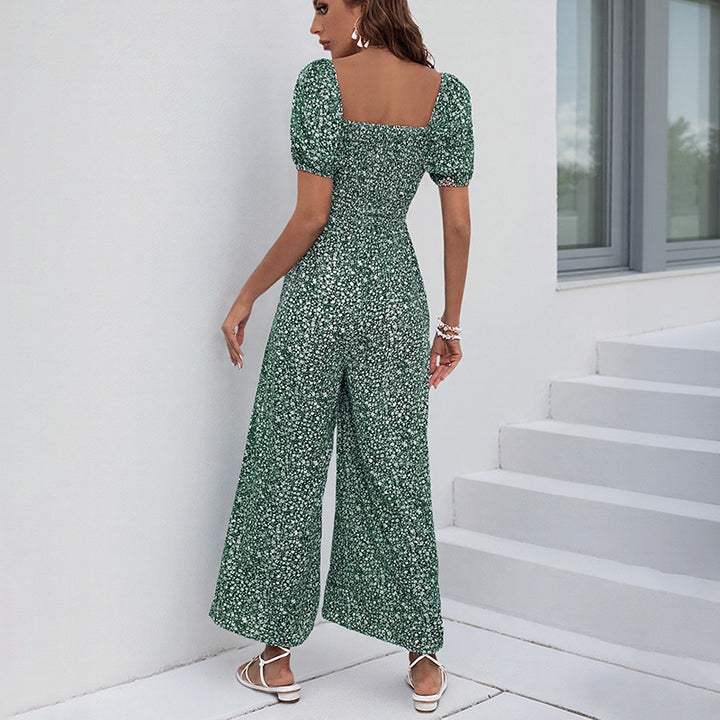 Dame Elegant Blomstret Print Jumpsuit Stilla