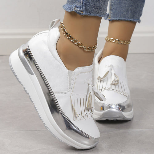 Dame Mode Sneakers med frynser og metallic-elementer Stilla