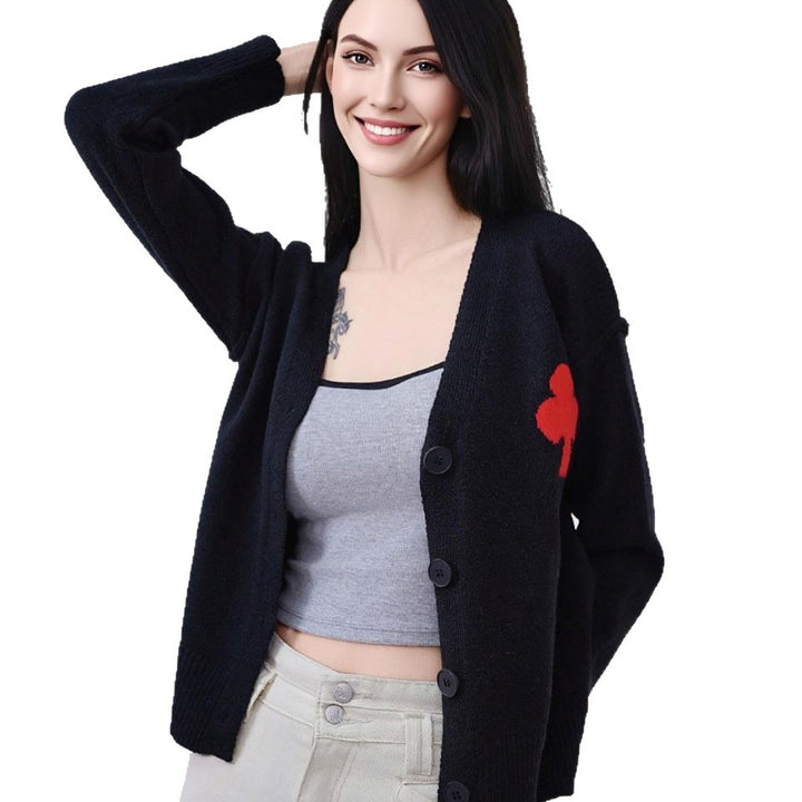Kvinders cardigan med hjertestik og blødt materiale Stilla